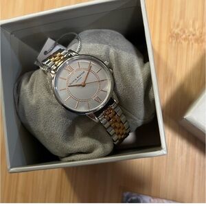 Olivia Burton Watch With 30mm Silver Face & 2 Tone Bracelet
